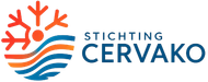 Een logo voor stichting cervako met een sneeuwvlok en golven