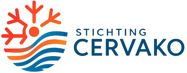 Een logo voor stichting cervako met een sneeuwvlok en golven