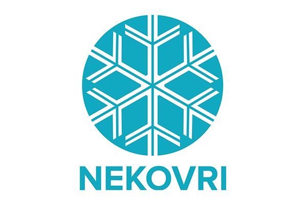 Een logo voor nekovri met een sneeuwvlok in het midden