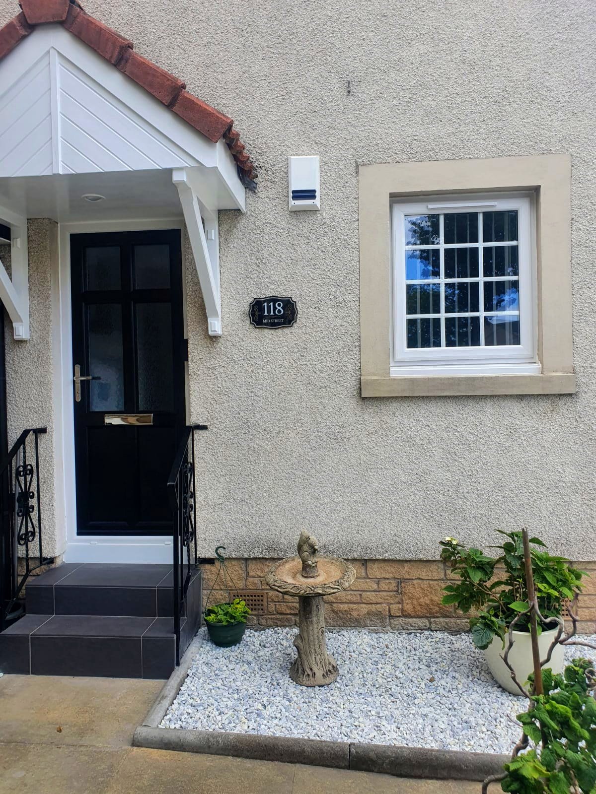 Window Store white windows black upvc door