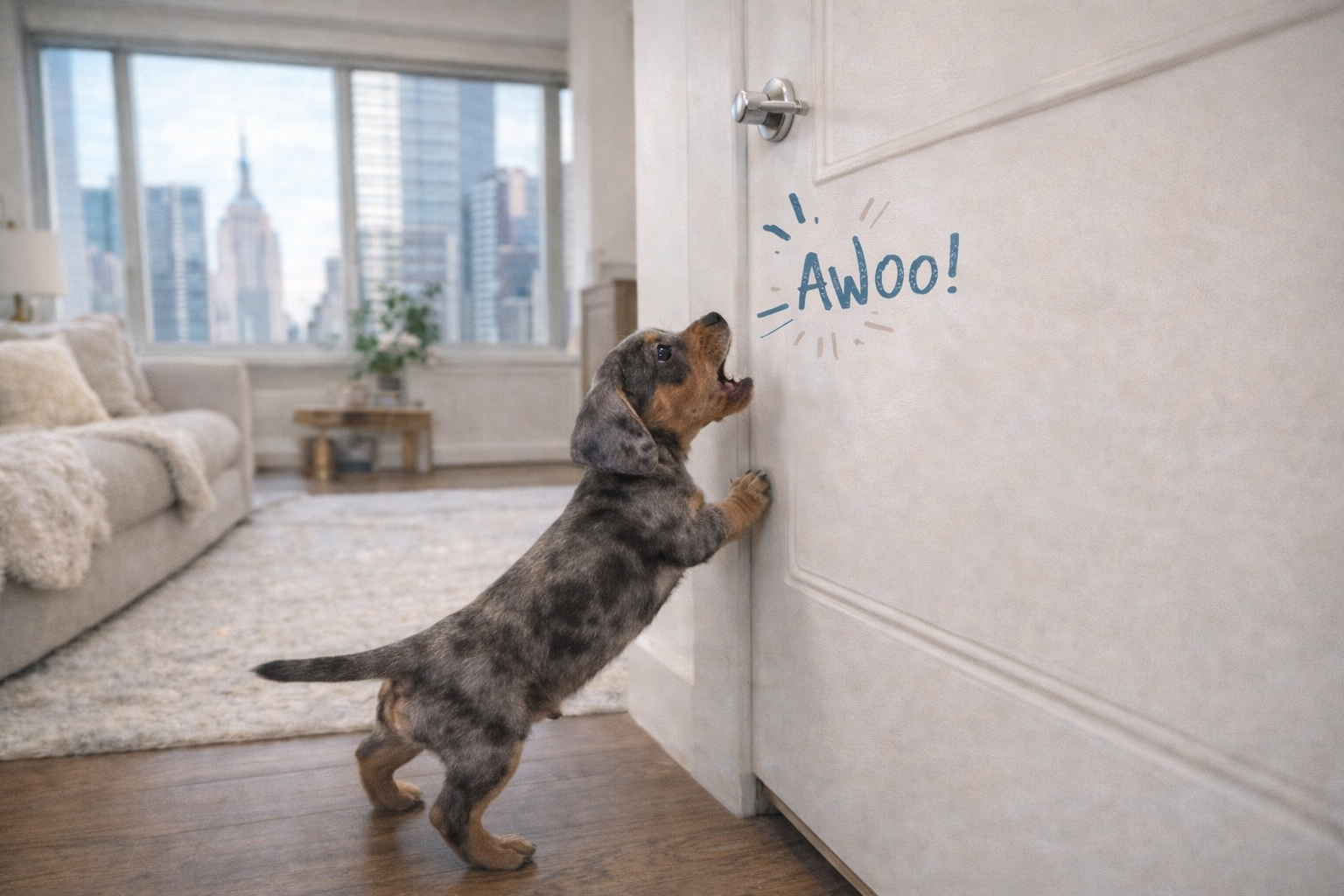 dachshund puppy barking aid