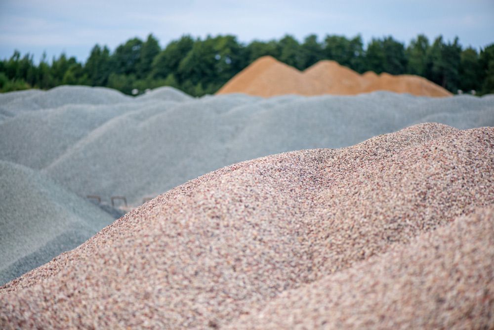 Piles of Construction Sand and Gravel