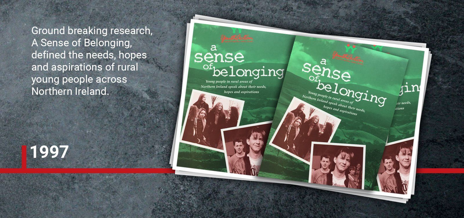 1997 Ground breaking research, A Sense of Belonging, defined the needs, hopes and aspirations of rural young people across Northern Ireland.