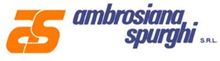 Logo per Ambrosiana Spurghi SRL con scritta "AS" stilizzata arancione e testo blu.