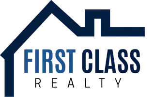 Blue house outline above text