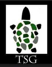 Logo: stylized turtle made of green, gray, and black shapes, with "TSG" text below.