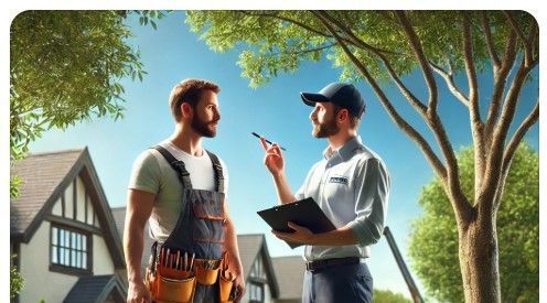 Homeowner learning essential tree care advice