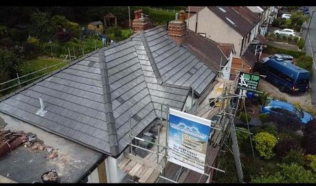 A picture of a pitched roof replacement by Hightop Roofers London