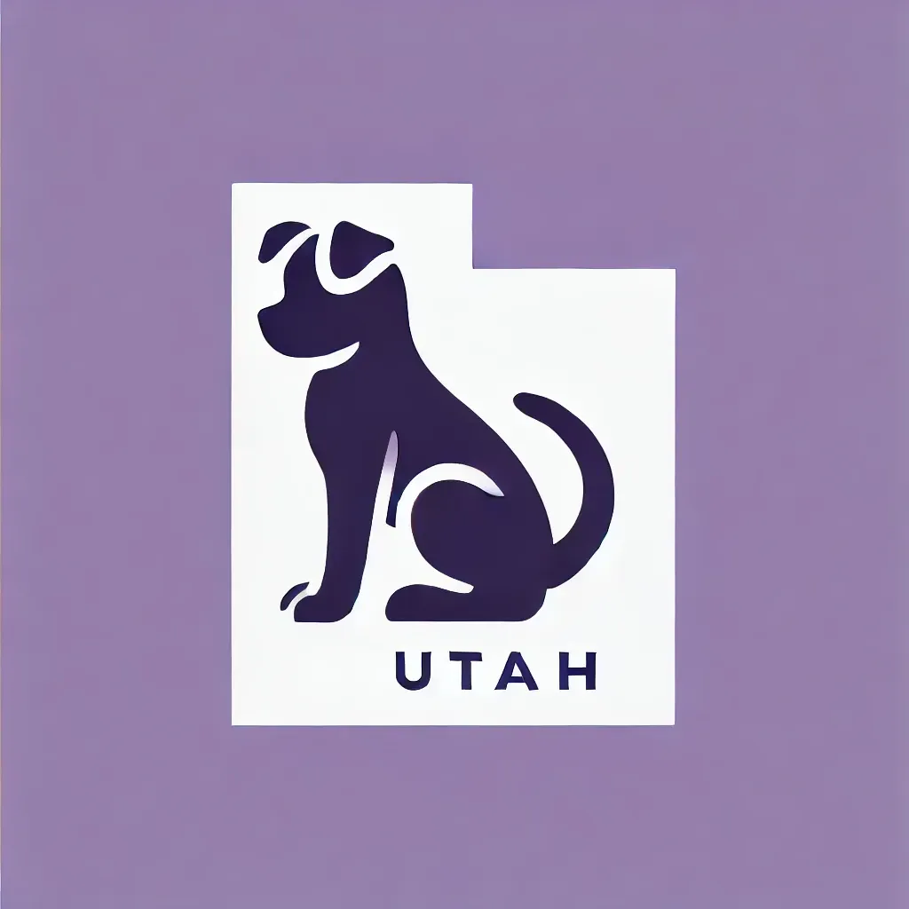 A purple dog is sitting in front of a purple background.