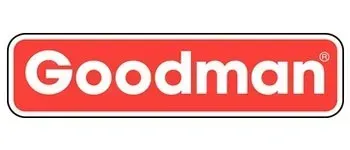 The Goodman logo: white text