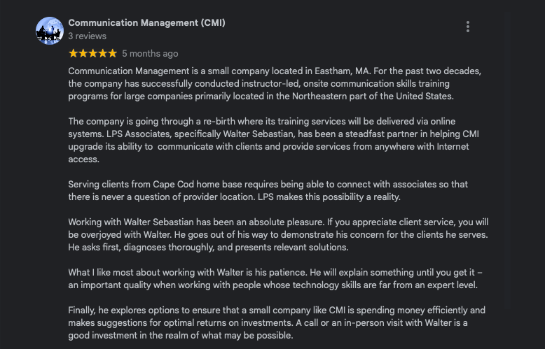 Reviews from Communication Management (CMI)