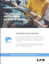 A brochure about fast, easy texting via corenexa desktop and mobile