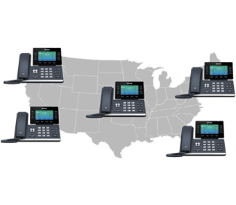 A map with four phones on it