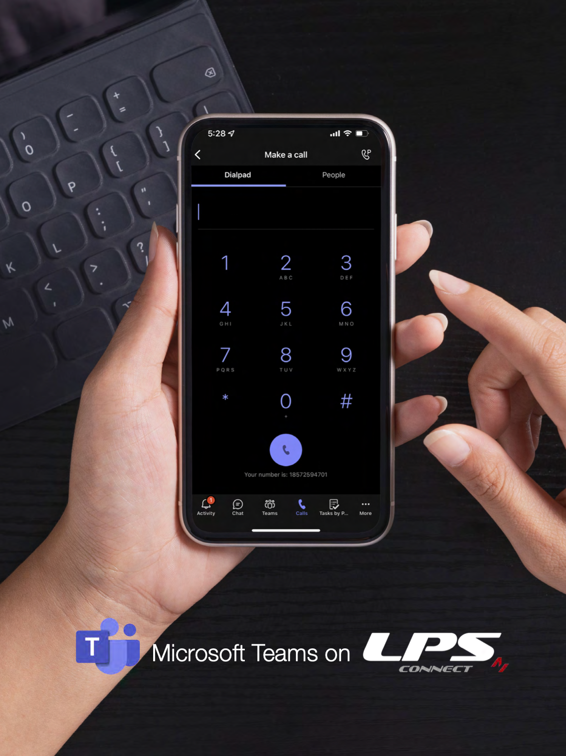 A phone a laptop and a cell phone with logos