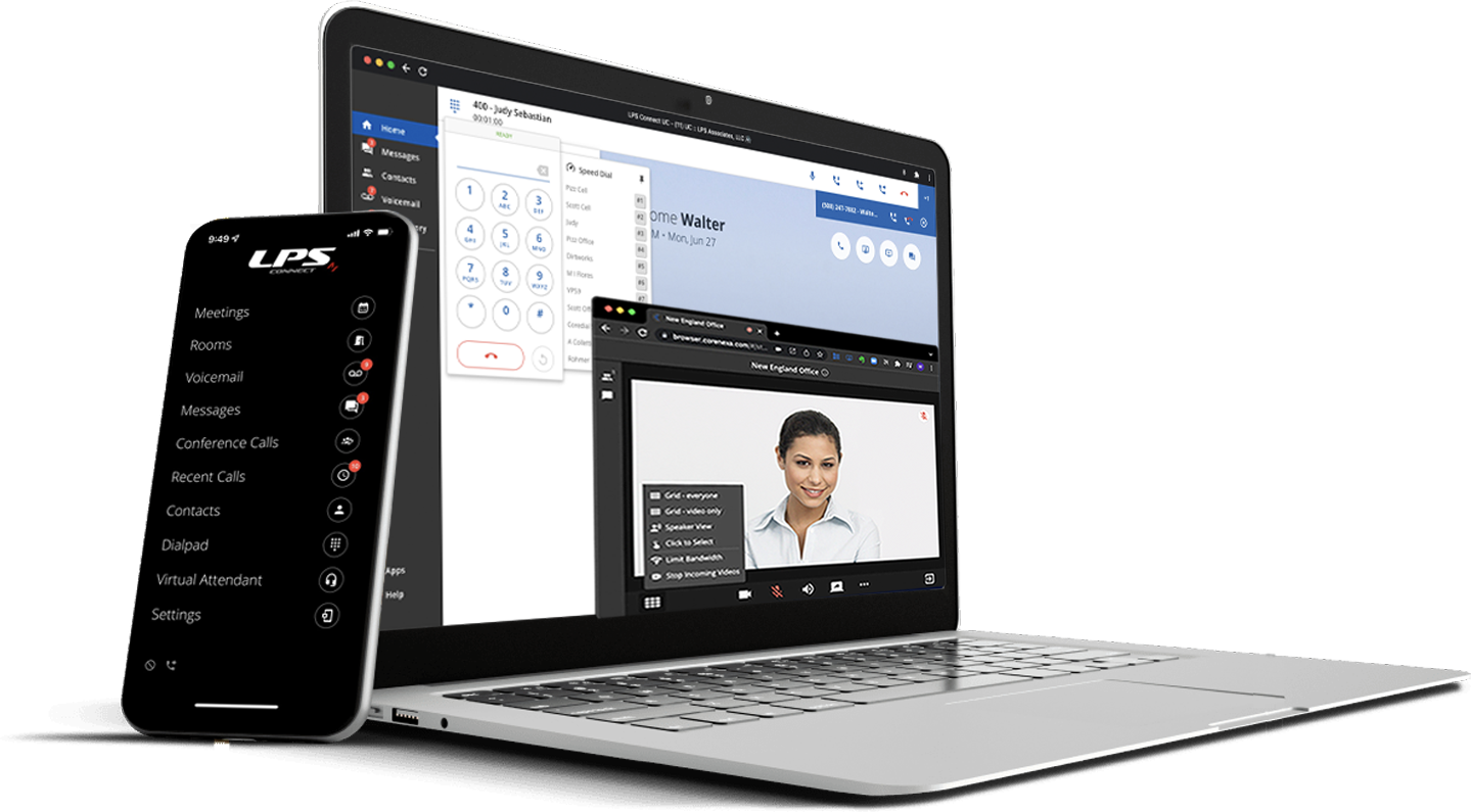 CORENEXA A laptop and a cell phone are sitting next to each other