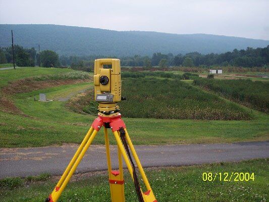 A local surveyor set up in Mechanicsburg, PA