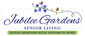 The logo for Jubilee Gardens Senior Living is shown on a white background. The logo for Jubilee Gardens Senior Living is shown on a white background.