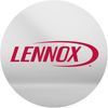 The lennox logo is on a white circle.