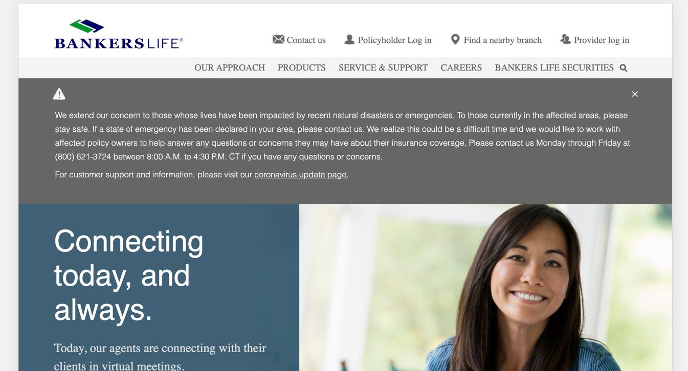 a woman is smiling on the banker 's life website