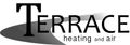 A black and white logo for terrace heating and air