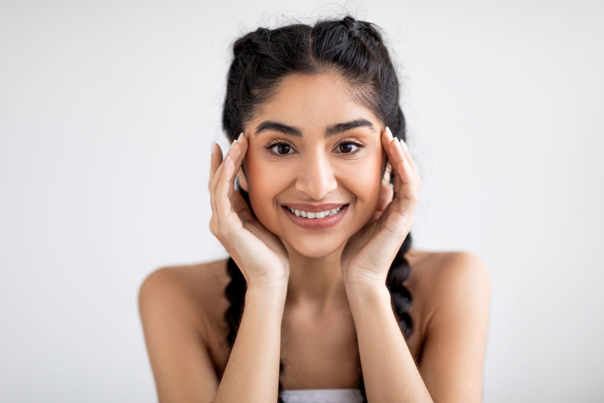 beautiful young indian woman with healthy skin