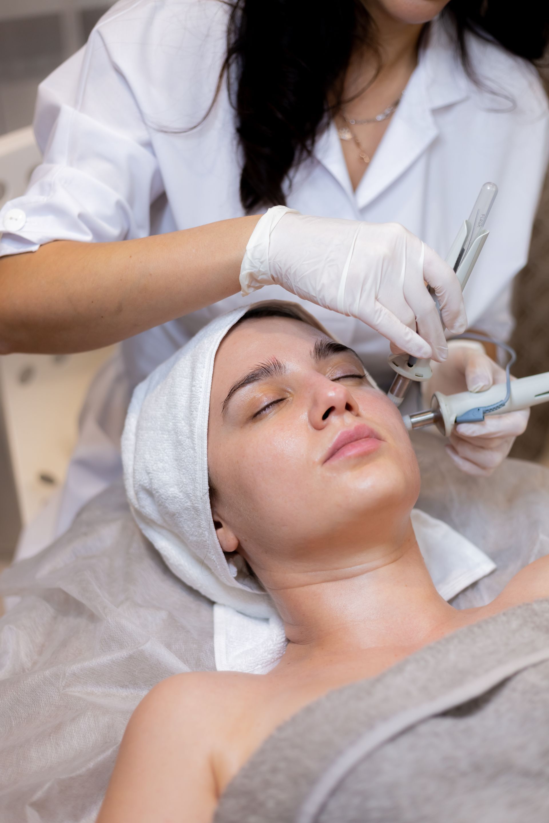 woman receiving HydraMaster facial  treatment