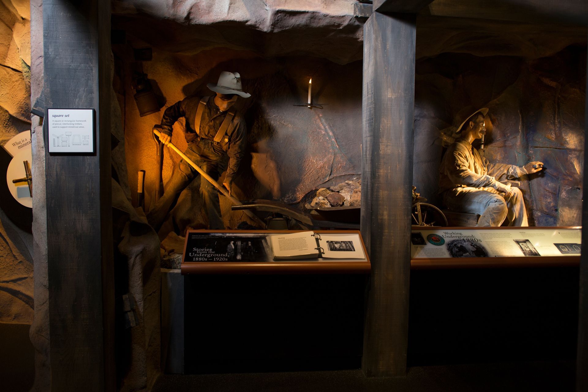 Two Statues of Men in a Cave.