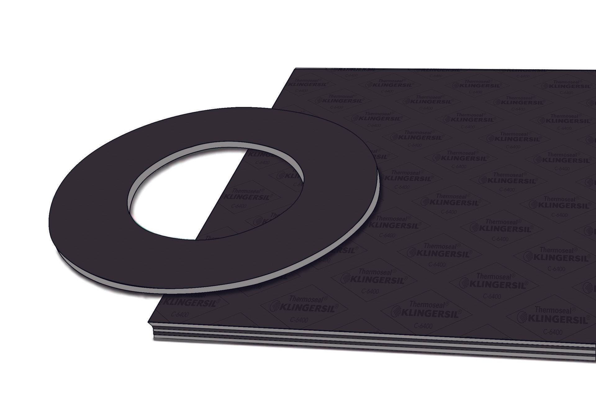 KLINGERSIL C-6400 compressed fiber sheet material with cut gasket