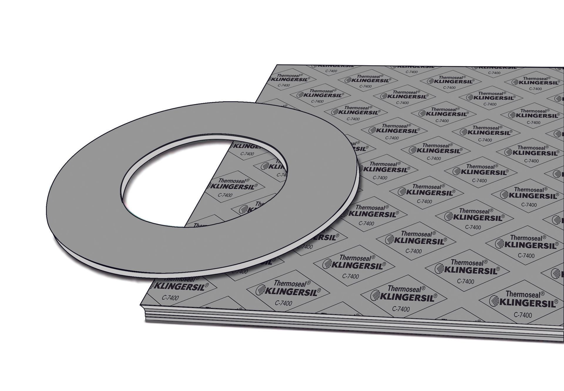 KLINGERSIL C-7400 compressed fiber sheet material with cut gasket