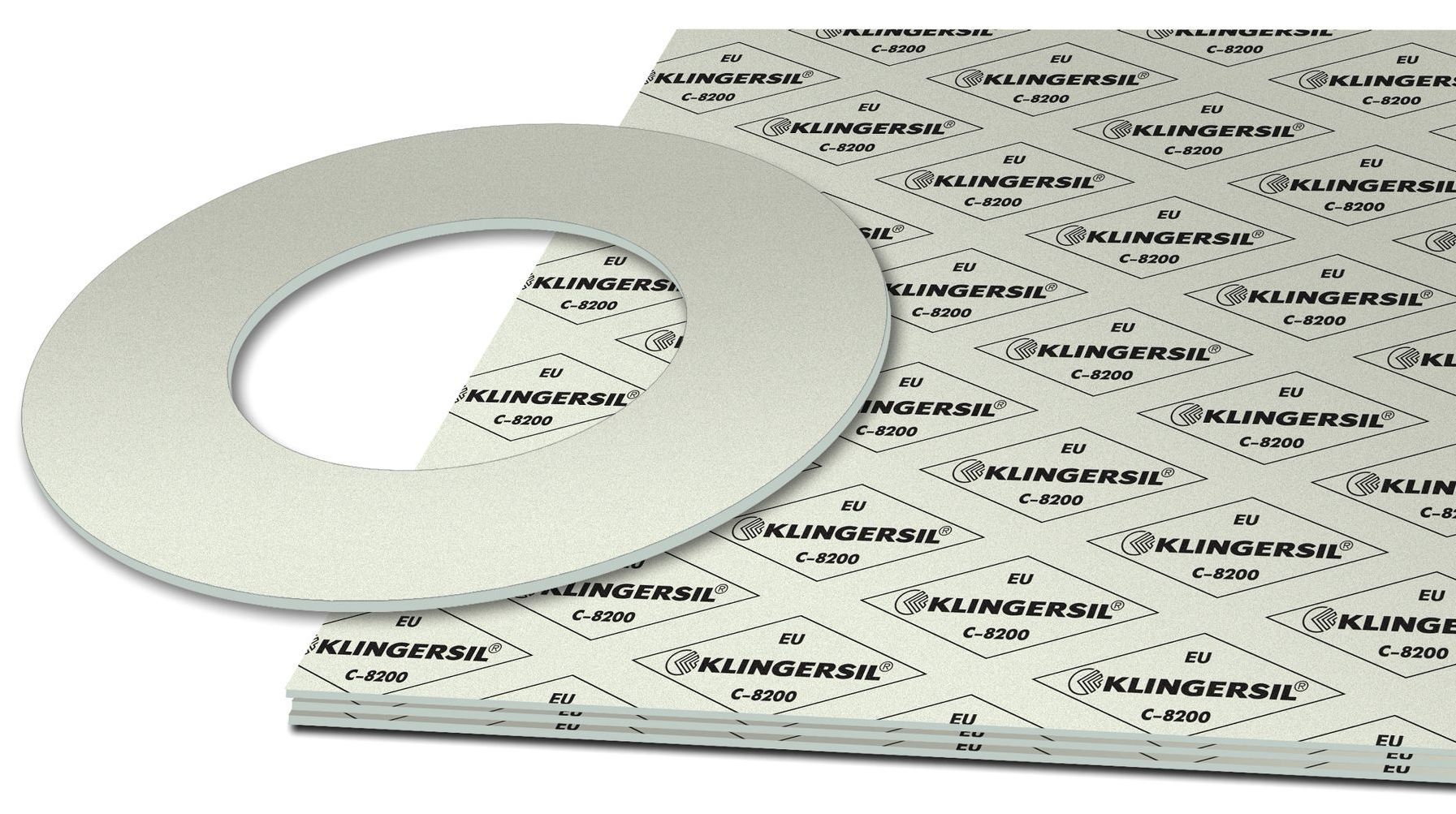 KLINGERSIL C-8200 compressed fiber sheet material with cut gasket