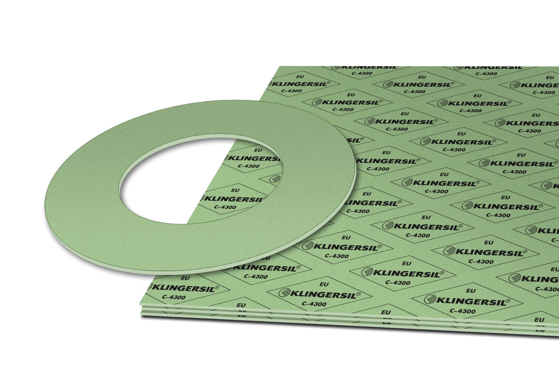 KLINGERSIL C-4300 compressed fiber sheet material with cut gasket