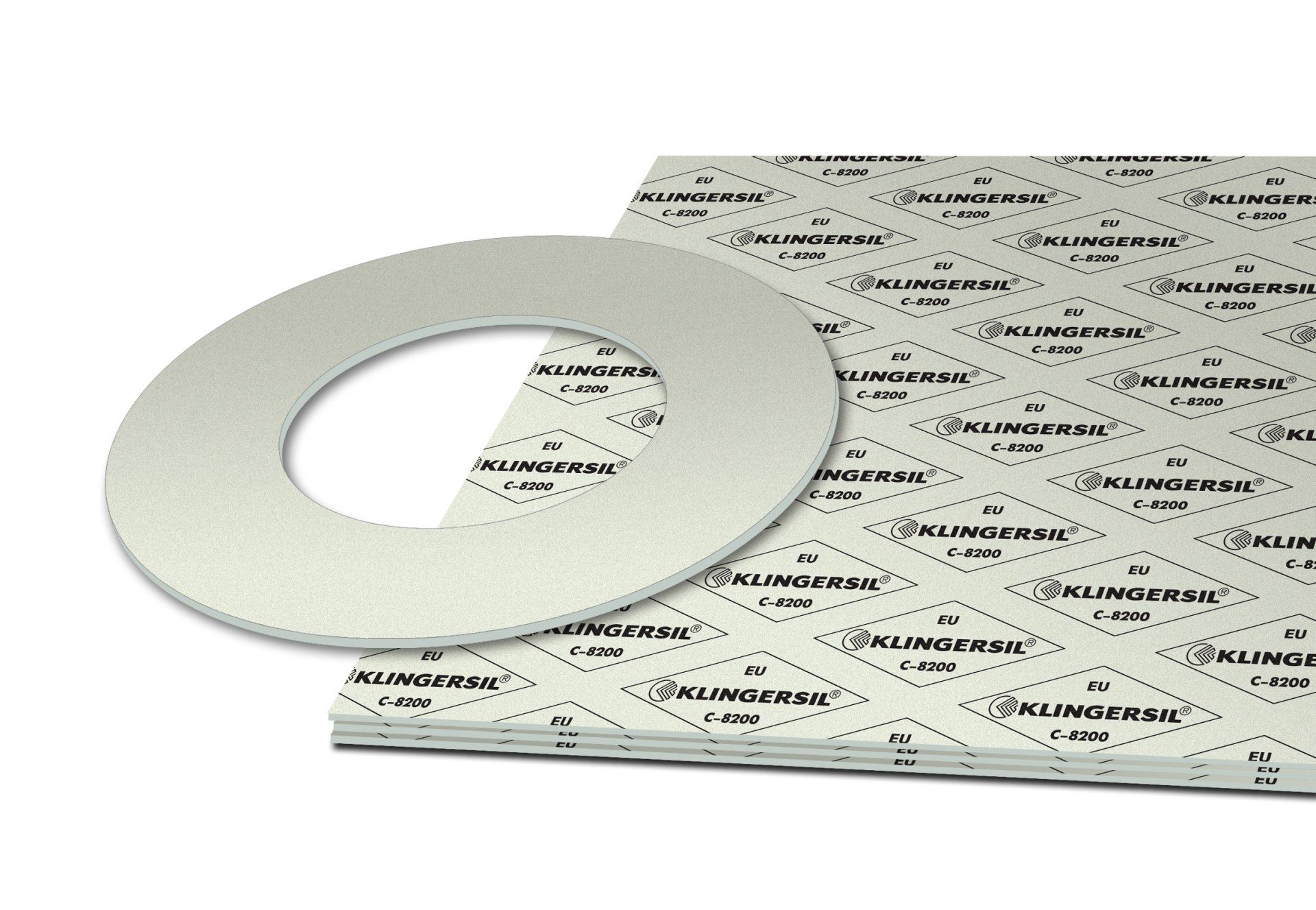 KLINGERSIL C-8200 compressed fiber sheet material with cut gasket