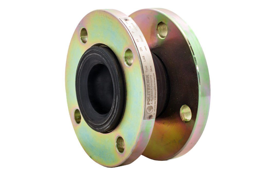 rubber expansion joint with metal flange ends