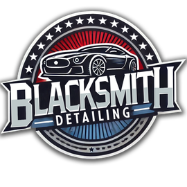 A logo for blacksmith detailing with a car on it