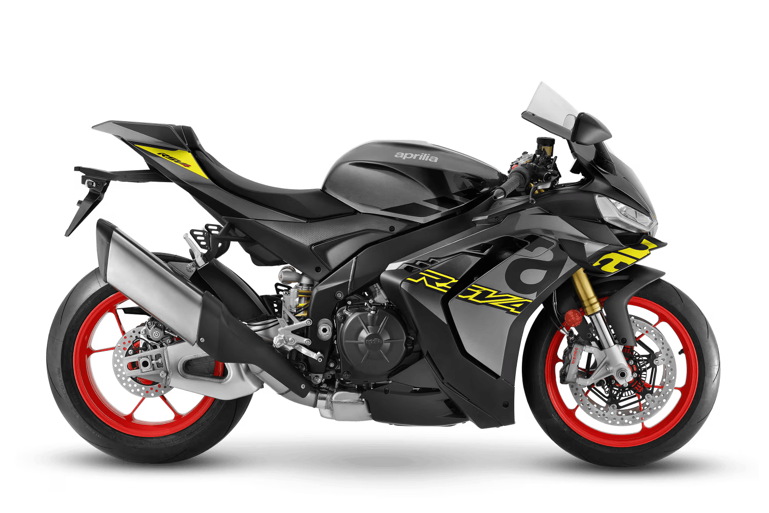 Uno scooter nero è parcheggiato su uno sfondo bianco.