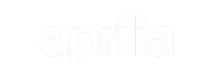 La parola aprilia è scritta in bianco su sfondo bianco.