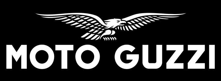 Il logo della moto guzzi è un'aquila bianca su sfondo nero.