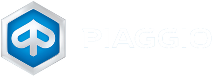 Un logo blu e bianco su sfondo bianco.
