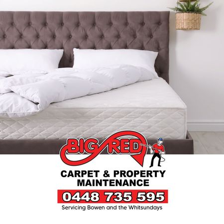A Person Is Cleaning A Mattress With A Vacuum Cleaner — Big Red Carpet & Property Maintenance In Bowen, QLD