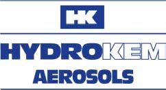 The logo for hydrokem aerosols is blue and white.