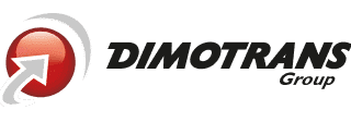 Un logo rouge et blanc pour une entreprise appelée groupe dimotrans.