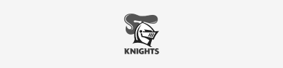 A black and white logo for the knights shows a knight wearing a helmet.