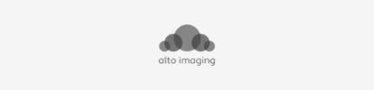 A black and white logo for alto imaging shows a cloud.