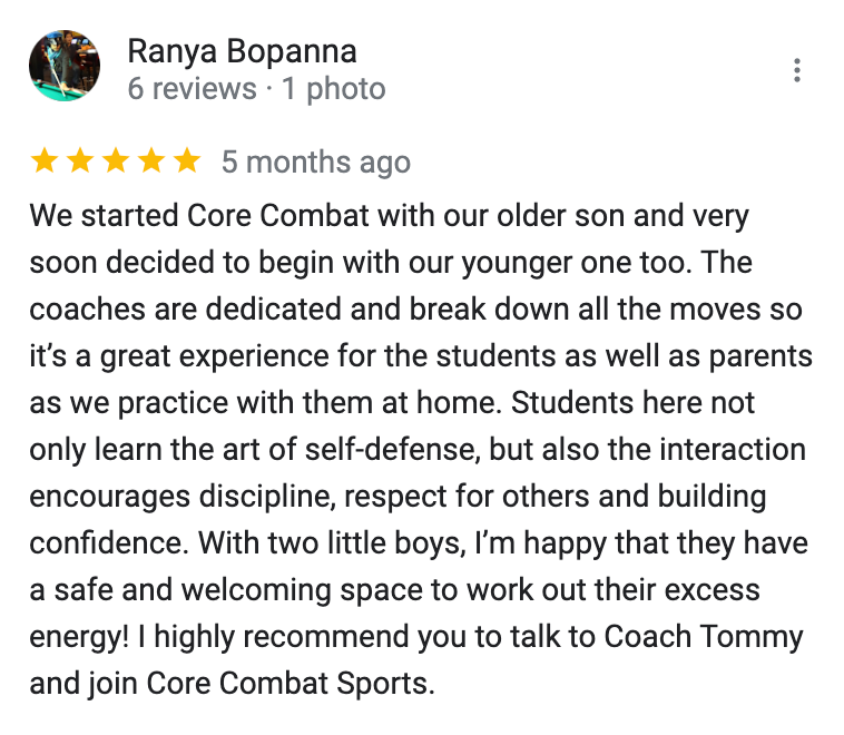 A review from a person who started core combat with their older son and very soon decided to begin with our younger one too.