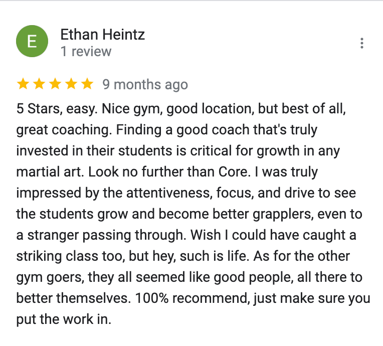 A review of a gym by ethan heinz