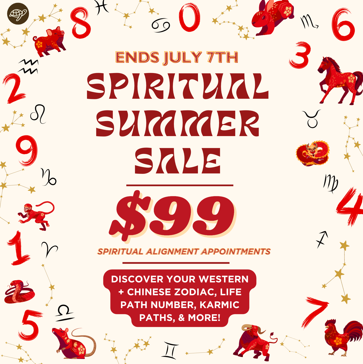 An advertisement for a spiritual summer sale for $ 99