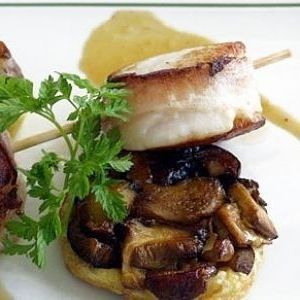 brochettes de saint-jacques tatin de champignons