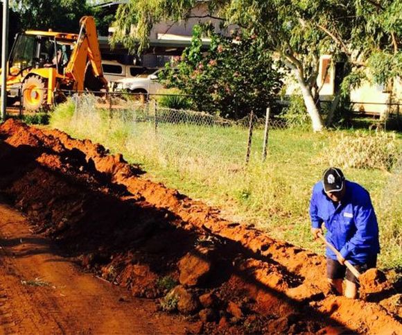 Digging For A Water Pipe — SDA Plumbing in Alice Springs NT Digging For A Water Pipe — SDA Plumbing in Alice Springs NT