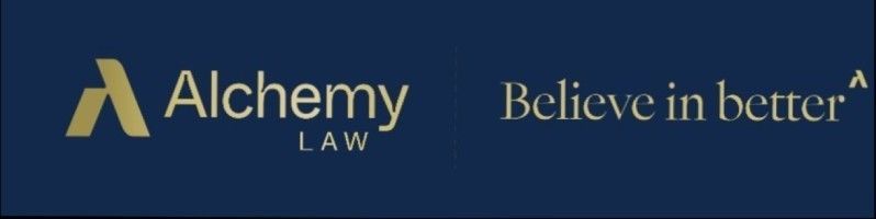 Alchemy law believe in better written on a blue background