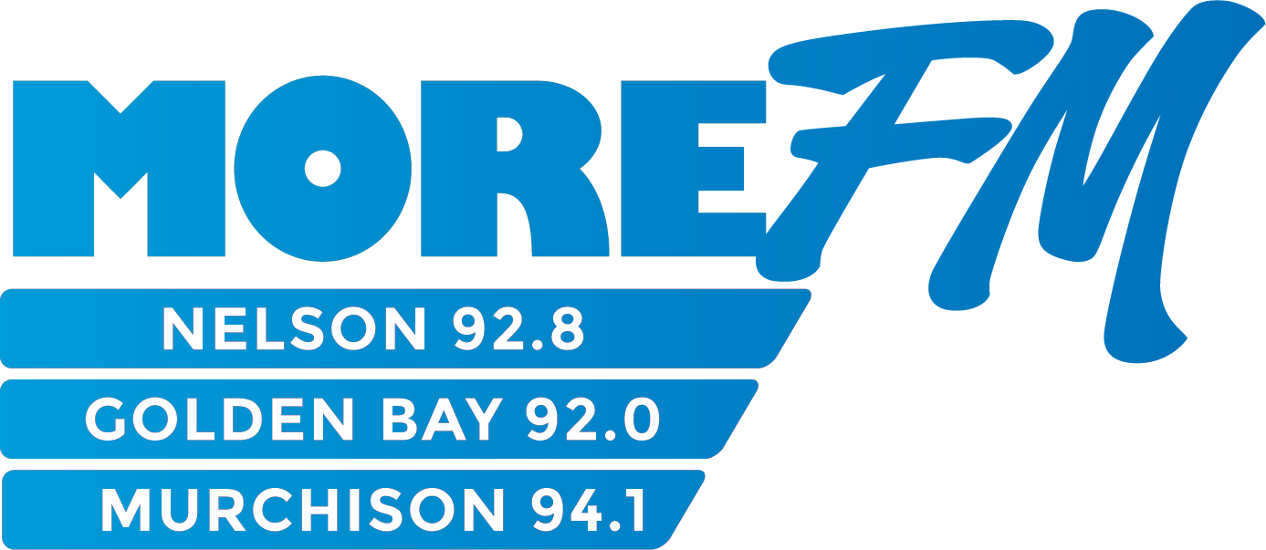 The logo for more fm nelson 92.8 golden bay 92.0 murchison 94.1